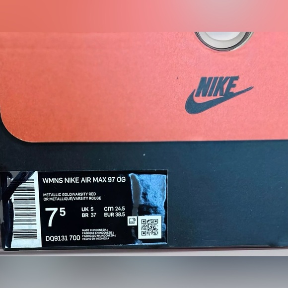 Nike Air Max 97 OG Metallic Gold Sneakers - Picture 7 of 7